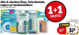 Kruidvat Alle A-merken floss, interdentale ragers en tandenstokers aanbieding