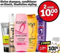 Kruidvat Elvive shampoo, conditioner en Elnett, Studioline styling aanbieding