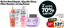 Kruidvat Elvive Bond Repair, Glycolic Gloss, Fiber Booster en haarkuren aanbieding