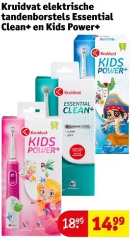 Kruidvat Kruidvat elektrische tandenborstels Essential Clean+ en Kids Power+ aanbieding