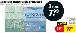 Kruidvat Sanature menstruatie producten aanbieding