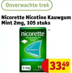 Kruidvat Nicorette Nicotine Kauwgum Mint 2mg aanbieding
