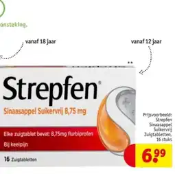 Kruidvat Strepfen Sinaasappel Suikervrij Zuigtabletten aanbieding