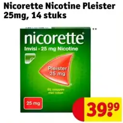 Kruidvat Nicorette Nicotine Pleister 25mg aanbieding