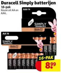 Kruidvat Duracell Simply batterijen aanbieding