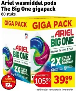 Kruidvat Ariel wasmiddel pods The Big One gigapack aanbieding