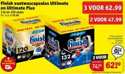 Kruidvat Finish vaatwascapsules Ultimate en Ultimate Plus aanbieding
