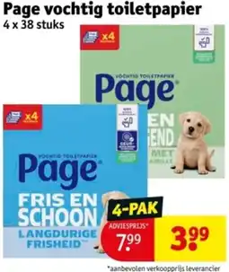 Kruidvat Page vochtig toiletpapier aanbieding