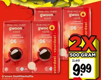 Vomar Voordeelmarkt G'woon Snelfilterkoffie aanbieding