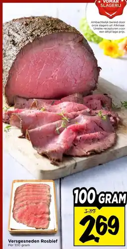 Vomar Voordeelmarkt Versgesneden Rosbief aanbieding