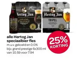 Spar alle Hertog Jan speciaalbier fles m.u.v. gekoeld en 0.0% aanbieding