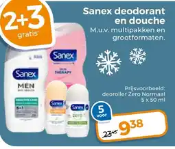 Trekpleister Sanex Deodorant en Douche aanbieding