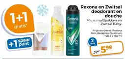 Trekpleister Rexona en Zwitsal Deodorant en Douche aanbieding