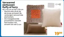 Trekpleister Verwarmd sierkussen fluffy of furry aanbieding