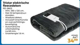 Trekpleister Tristar elektrische fleecedeken aanbieding