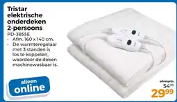 Trekpleister Tristar elektrische onderdeken 2 persoons aanbieding