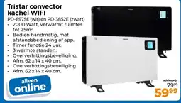 Trekpleister Tristar convector kachel WIFI aanbieding