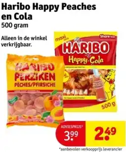 Kruidvat Haribo Happy Peaches en Cola aanbieding