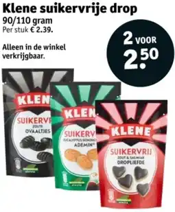 Kruidvat Klene suikervrije drop aanbieding