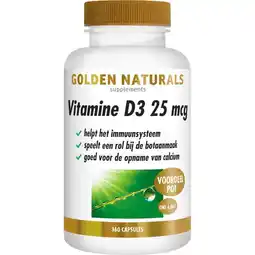 Etos Golden Naturals Vitamine D3 25 mcg Softgel Capsules 360 stuks aanbieding