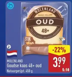 ALDI Molenland goudse kaas 48+ oud aanbieding
