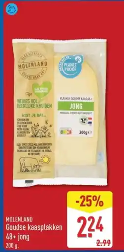 ALDI Molenland goudse kaasplakken 48+ jong aanbieding