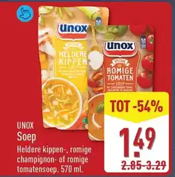 ALDI Unox soep aanbieding