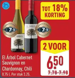ALDI El árbol cabernet sauvignon en chardonnay chili aanbieding