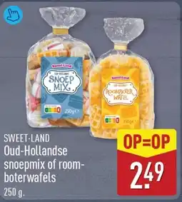 ALDI Sweet land oud hollandse snoepmix of room boterwafels aanbieding