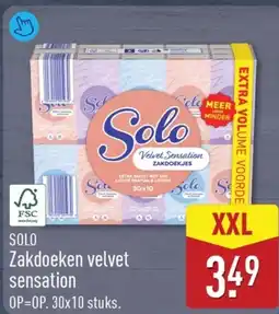 ALDI Solo zakdoeken velvet sensation aanbieding