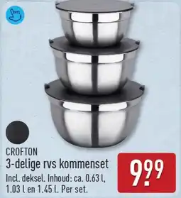 ALDI Crofton 3-delige rvs kommenset aanbieding