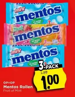 Vomar Voordeelmarkt Mentos Rollen Fruit of Mint aanbieding