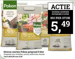 Tuincentrum Osdorp Diverse soorten Pokon potgrond 5 liter aanbieding