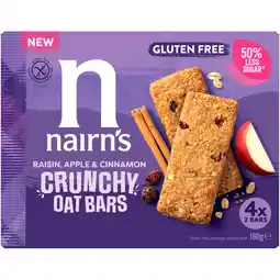 Albert Heijn Nairn's Raisin apple & cinnamon crunchy oat bars aanbieding
