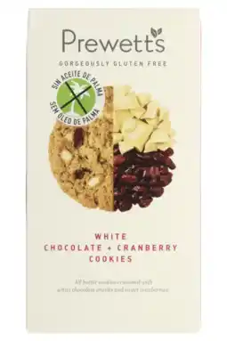 Albert Heijn Prewetts White chocolate & cranberry cookies aanbieding