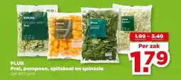 PLUS PLUS Prei, pompoen, spitskool en spinazie aanbieding