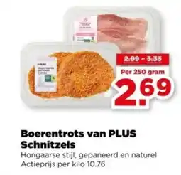 PLUS Boerentrots van PLUS Schnitzels aanbieding