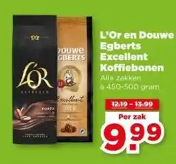 PLUS L'Or en Douwe Egberts Excellent Koffiebonen aanbieding