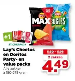 PLUS Lay's Cheetos en Doritos Party en value packs aanbieding