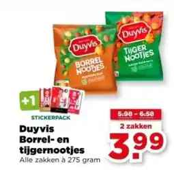 PLUS Duyvis Borrel en tijgernootjes aanbieding