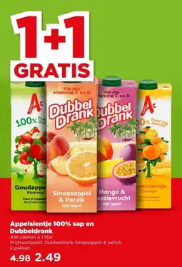 PLUS Appelsientje 100% sap en Dubbeldrank aanbieding