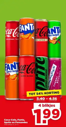 PLUS Coca-Cola, Fanta, Sprite en Fernandes aanbieding
