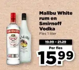 PLUS Malibu White rum en Smirnoff Vodka aanbieding
