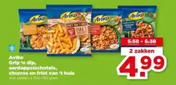 PLUS Aviko Grip 'n dip, aardappelschotels, churros en friet van 't huis aanbieding