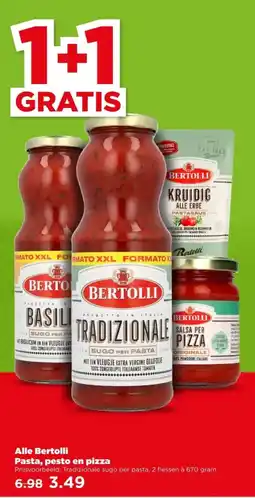 PLUS Alle Bertolli Pasta, pesto en pizza aanbieding