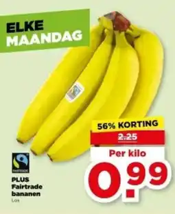 PLUS PLUS Fairtrade bananen aanbieding