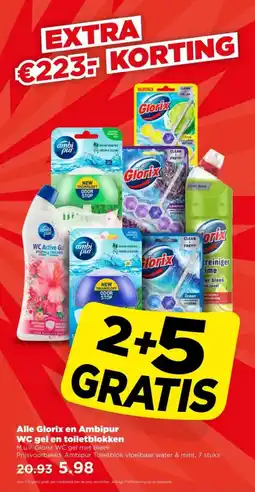 PLUS Alle Glorix en Ambipur WC gel en toiletblokken aanbieding