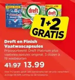 PLUS Dreft en Finish Vaatwascapsules aanbieding