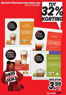 Dekamarkt Nescafé of Starbucks Dolce Gusto cups aanbieding