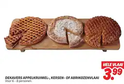 Dekamarkt Dekavers appelkruimel, kersen of abrikozenvlaai aanbieding
